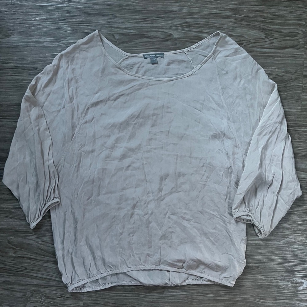 James Perse Los Angeles Viscose Blouson Blouse Grey WEB3730 Size 1